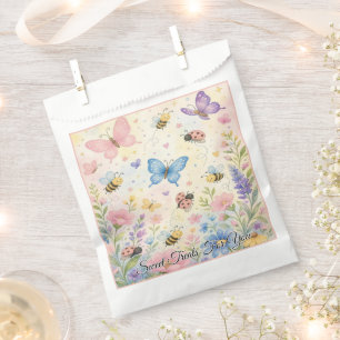 Whimsical Pastel Butterfly Bee Ladybug Birthday Favour Bags
