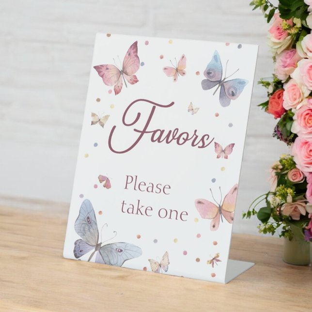 Whimsical Pastel Butterfly Favour Display Sign (Creator Uploaded)
