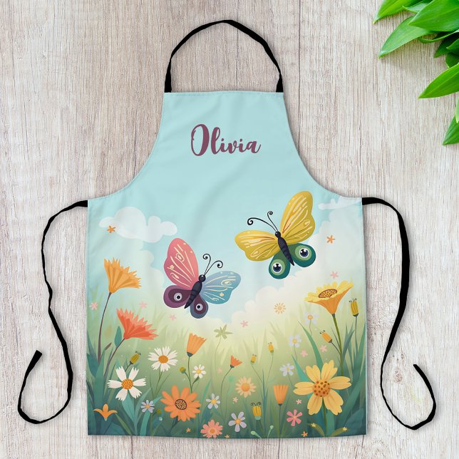 Whimsical Pastel Butterfly Garden Apron (Creator Uploaded)