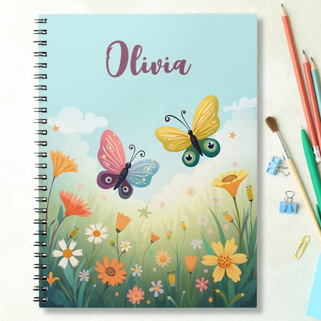 Whimsical Pastel Butterfly Garden Notebook (Creator Uploaded)