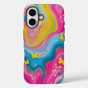 Whimsical Pastel Butterfly Marble Phone Case