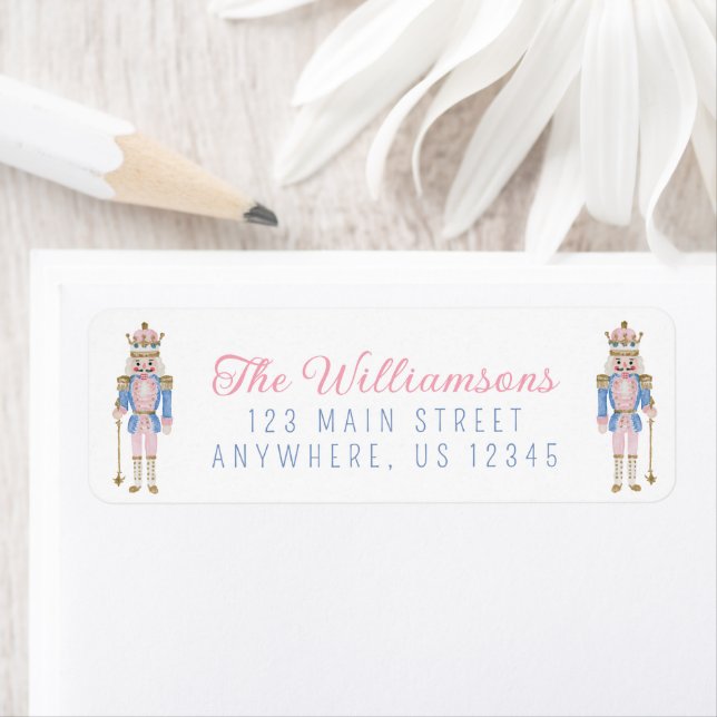 Whimsical Pastel Christmas Nutcracker Address (Insitu)