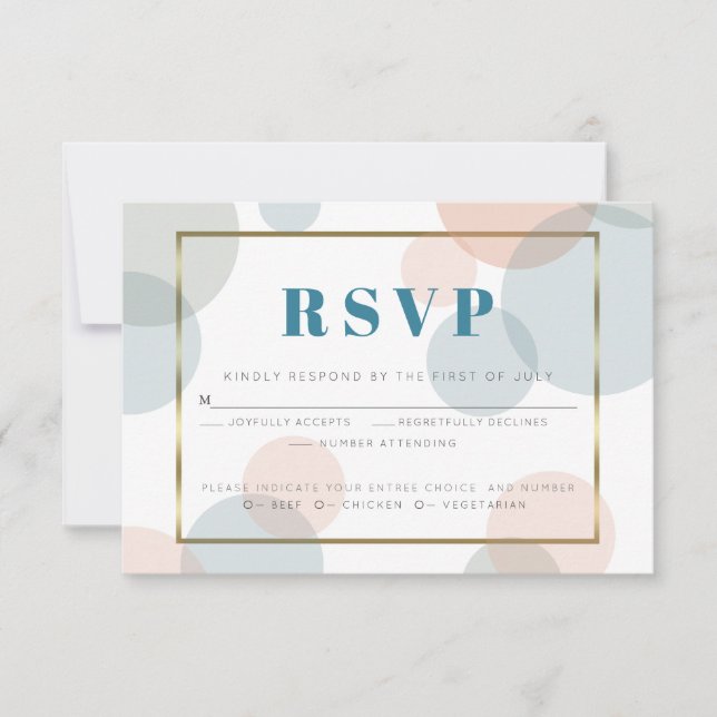 Whimsical Pastel Confetti Dots Meal Choice RSVP (Front)