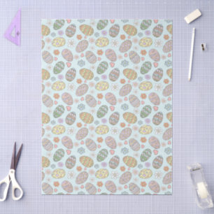 Whimsical Pastel Cute Easter Eggs Floral Patter Tissue Paper