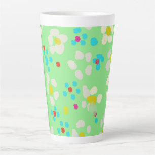 Whimsical Pastel Daisy Floral Ceramic Latte Mug