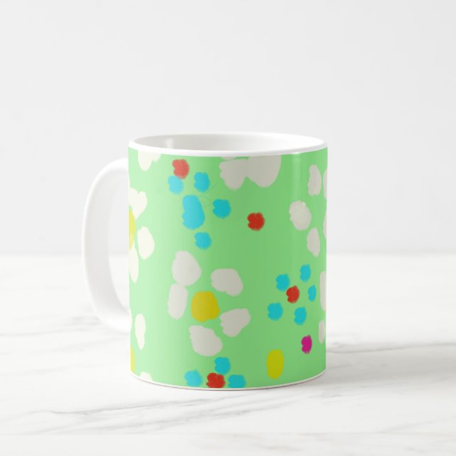 Whimsical Pastel Daisy Floral Classic Coffee Mug (Front Left)