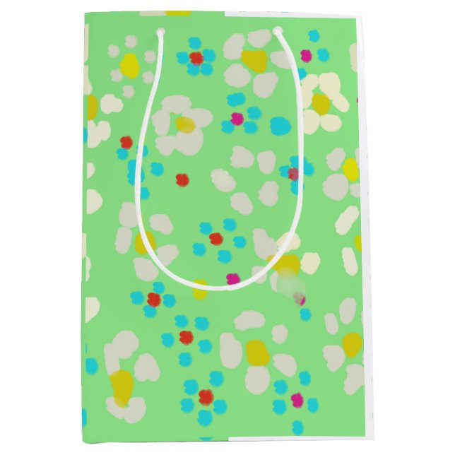Whimsical Pastel Daisy Floral Medium Gift Bag (Front)