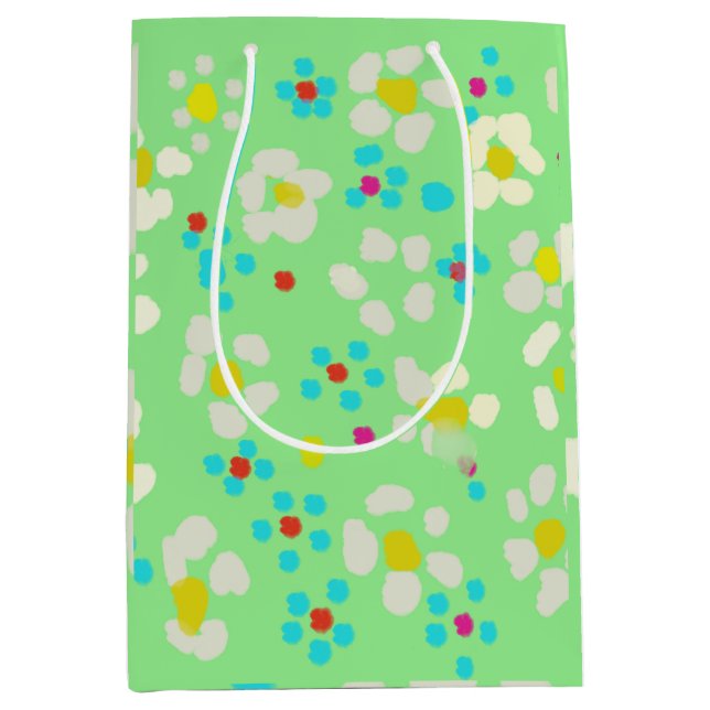 Whimsical Pastel Daisy Floral Medium Gift Bag (Front)