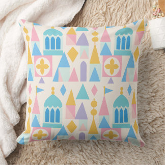 Whimsical Pastel Fairytale Castle Geometric Cushion