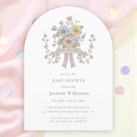 Whimsical pastel floral  Baby Shower QR code