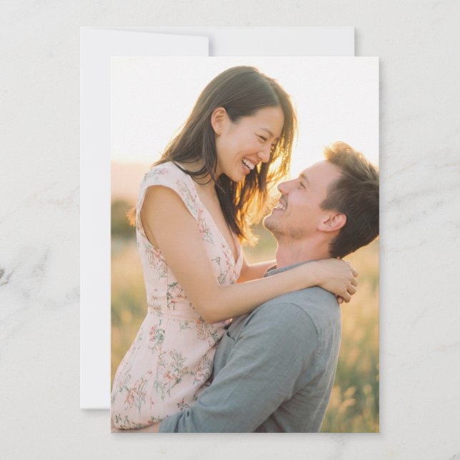 Whimsical Pastel Floral Photo Invitation (Front)