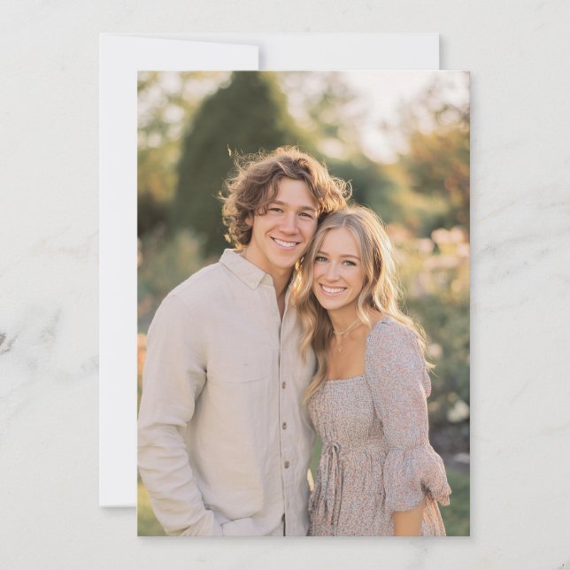 Whimsical Pastel Floral Photo Invitation (Front)