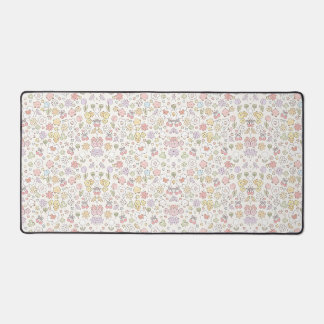 Whimsical Pastel Garden: A Pattern of Floral Desk Mat