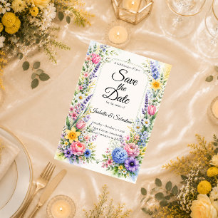 Whimsical Pastel Garden Floral Wedding Save The Date