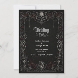 Whimsical Pastel Gothic Kawaii Wedding Invitation