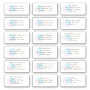 Whimsical Pastel Guests Individual Names Addresses