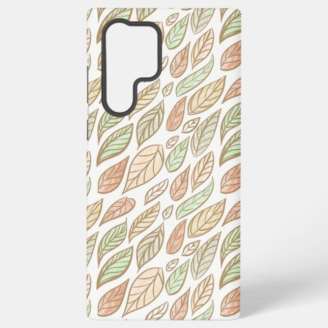 Whimsical Pastel Leaf Art Protective  Samsung Galaxy S22 Ultra Case (Back)