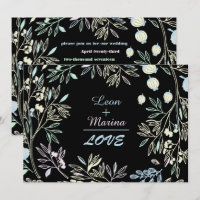 Whimsical Pastel Math Garden Wedding Invitation