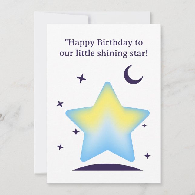 Whimsical Pastel Star and Moon Nursery Invitation (Front)