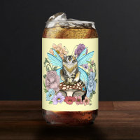 Whimsical Pastel Tabby Fairy Cat Floral Fantasy 