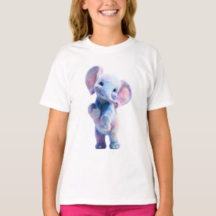 Whimsical Pastel Watercolor Galaxy Elephant Kids T-Shirt