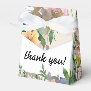 Whimsical Pastel Watercolor Wildflower Wedding Favour Box