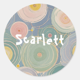 Whimsical Pastel Whirls Classic Round Sticker