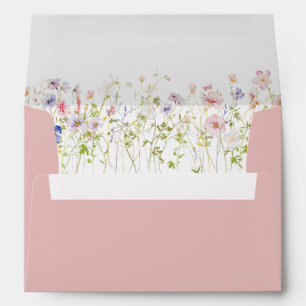 Whimsical Pastel Wildflower Blush Pink Envelope