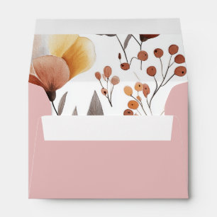 Whimsical Pastel Wildflower Blush Pink Envelope