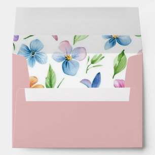 Whimsical Pastel Wildflower Blush Pink  Envelope