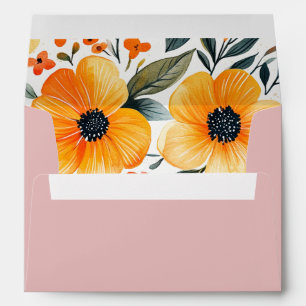 Whimsical Pastel Wildflower Blush wedding Envelope