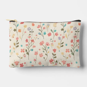 Whimsical Pastel Wildflower Meadow Accessory Pouch
