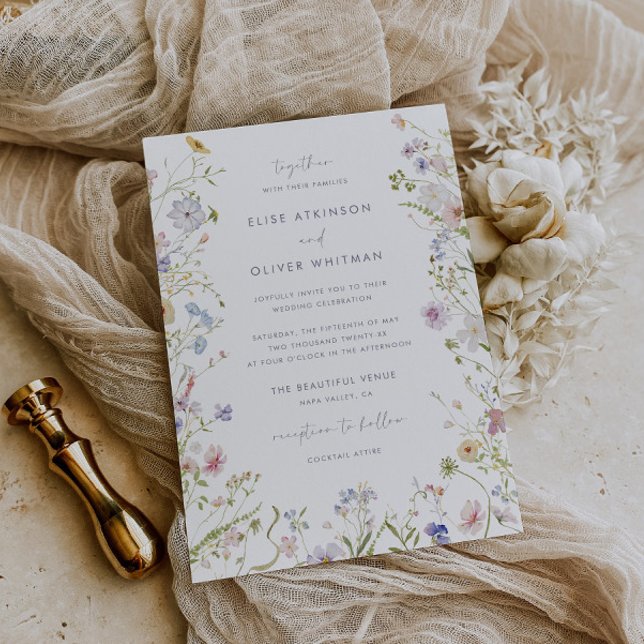 Whimsical Pastel Wildflower Wedding  Invitation (Creator Uploaded)