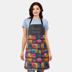 Whimsical Patchwork Quilt Pattern: Colorful Design Apron