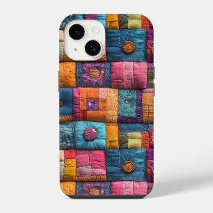 Whimsical Patchwork Quilt Pattern: Colorful Design iPhone 14 Case