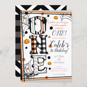 Whimsical Pattern Halloween Mashup 1st Birthday Invitation