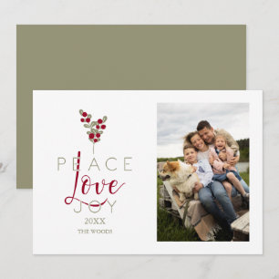 Whimsical Peace Love Joy Classic Christmas Photo