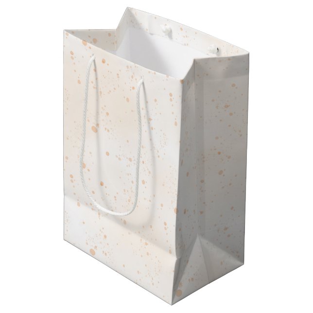 Whimsical Peach Dots Birthday Medium Gift Bag (Front Angled)