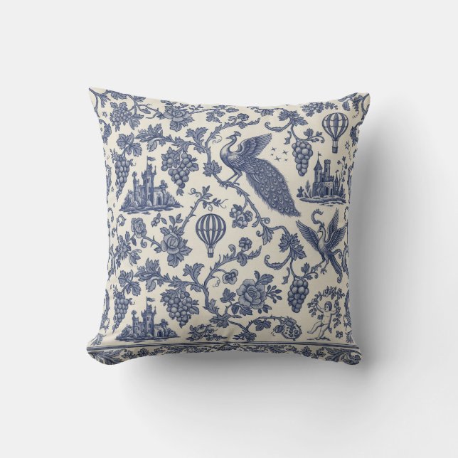 Whimsical peacock  cushion (Front)