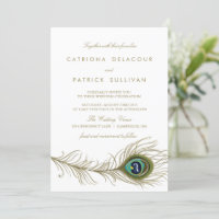 Whimsical Peacock Feather Art Deco Wedding