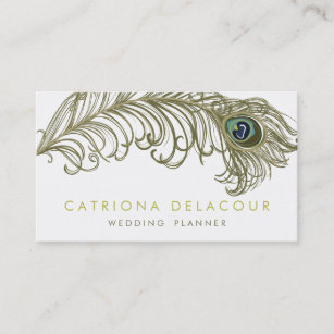 Whimsical Peacock Feather Stylish Business Card