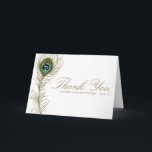 Whimsical Peacock Feather Wedding Thank You Card<br><div class="desc">Whimsical Peacock Feather Wedding Thank You Card 
 Customisable thank you card featuring whimsical peacock feather illustration. Matching items area available.</div>