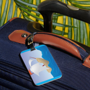 Whimsical Peanut Boat Minimalist Sailing Ship Luggage Tag