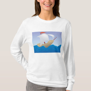Whimsical Peanut Boat Minimalist Sailing Ship T-Shirt