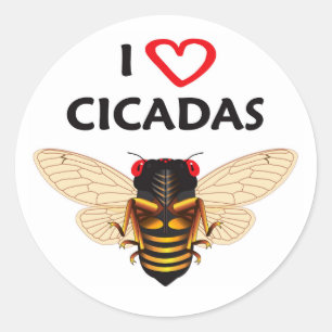 Whimsical Periodical Cicada Design Stickers