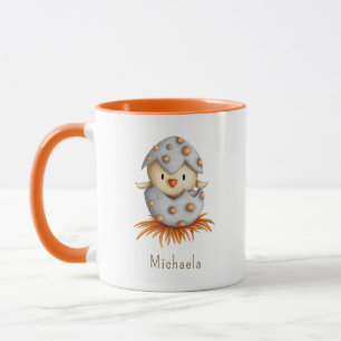Whimsical Personalised Bird Hatching in Nest Mug
