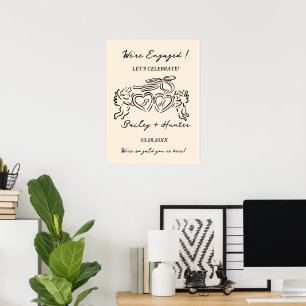 Whimsical Personalised Engagement couple Sign