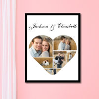 Whimsical Personalised Heart Love Photo Collage