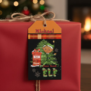 Whimsical Personalized Elf Boy Scout Christmas  Gift Tags