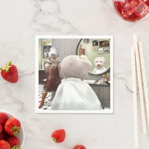 Whimsical Pet Barber Shop Napkin